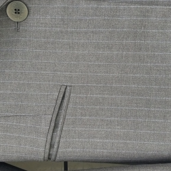 Lafayette NewYork148 Grey+Sl.Blue Pinstripe Women's Blazer 100%Wool Size4P Excel - Picture 7 of 14